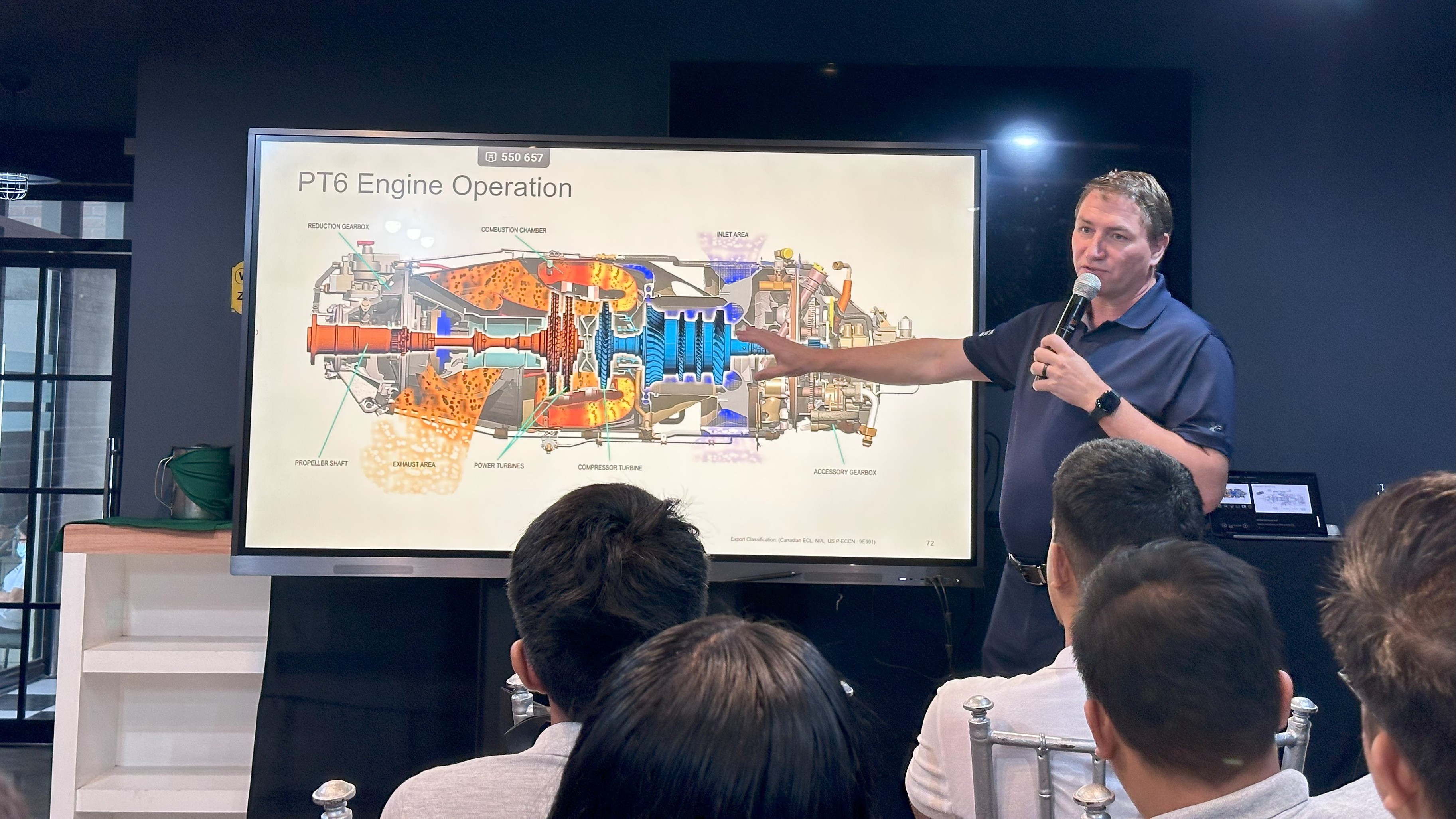 Pratt & Whitney associate director of field operations Barry Demmert provides an overview of the PT6 Engine.