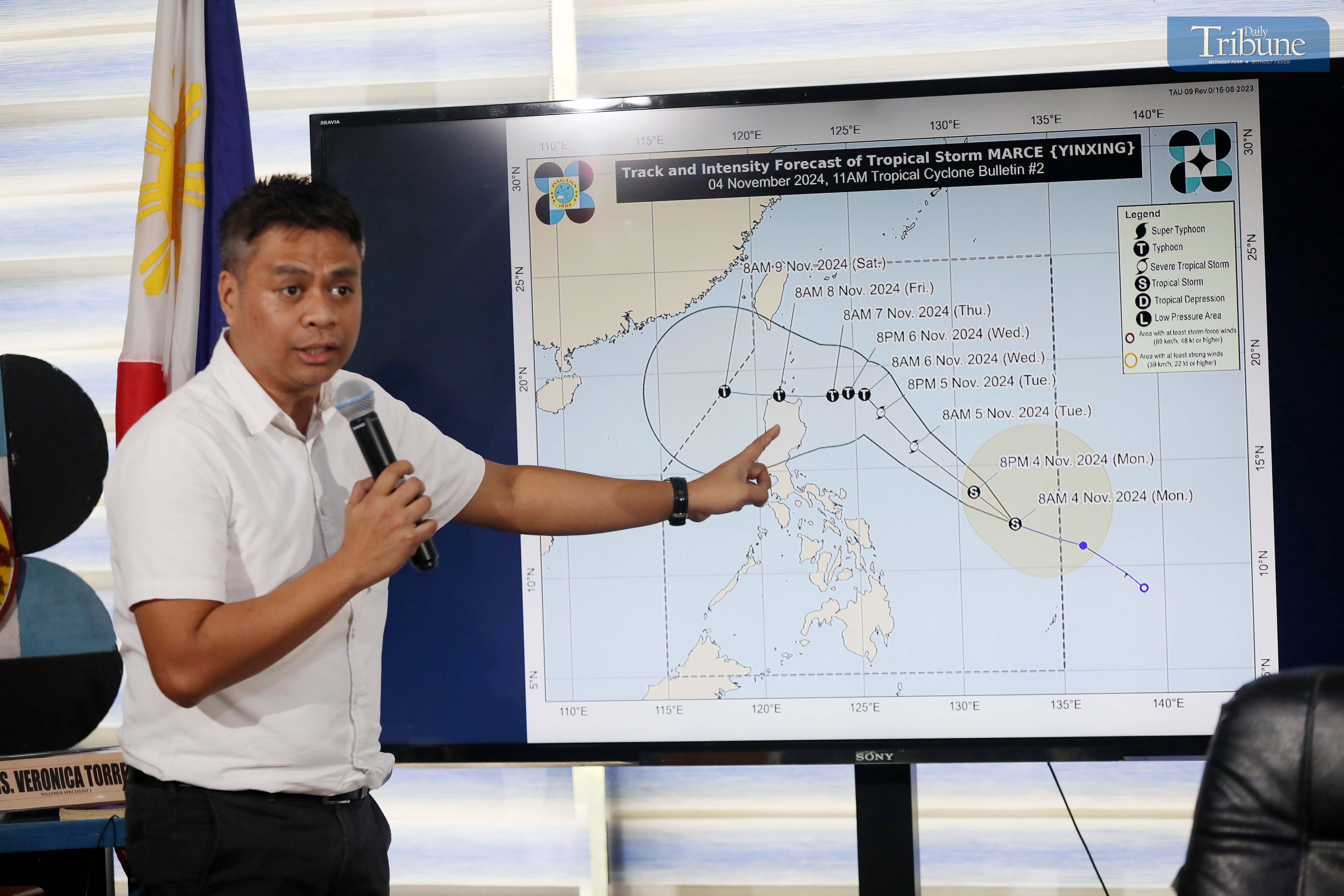 PAGASA press conference on tropical storm Marce