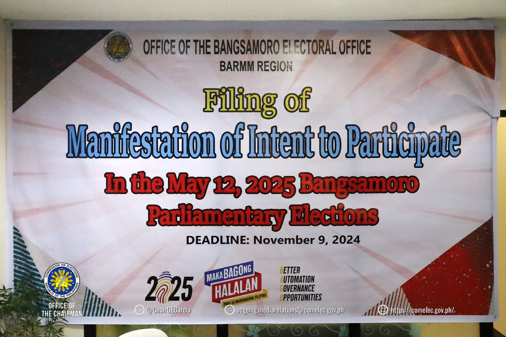 Bangsamoro CoC filing ‘peaceful’ 
— Comelec