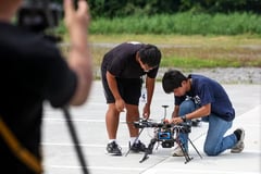Taiwan students design battle drones