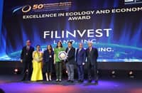 LOOK: Key figures at the 50th Philippine Business Conference and Expo, including (L-R) Mr. George T. Barcelon (PCCI Chairman and 50th PBC Awards Chairman), Consul Enunina V. Mangio (PCCI President), Geraldine Caringal (FLI VP, Controllership Head), Hon. Vice President Sara Duterte, Chester Del Rosario (FLI Sustainability Manager), Raymund Jude G. Aguilar (PCCI Vice President for International Affairs and 50th PBC Expo Chairman), and Mr. Edgardo G. Lacson (PCCI Director for Education, Environment, and Climate Change). | Photo courtesy of Filinvest.