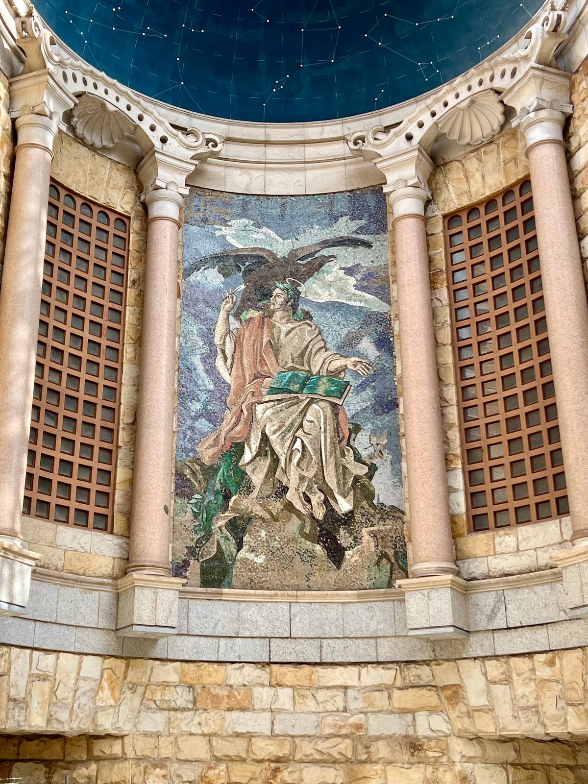 One of the mosaics inside the campus.