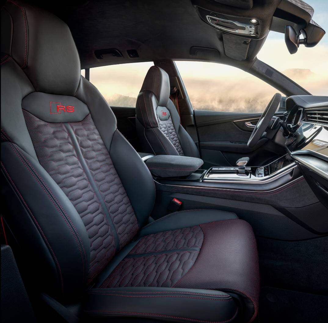 Inside and out The increased capabilities of the new RS Q8 performance is articulated by its freshened aesthetics.
