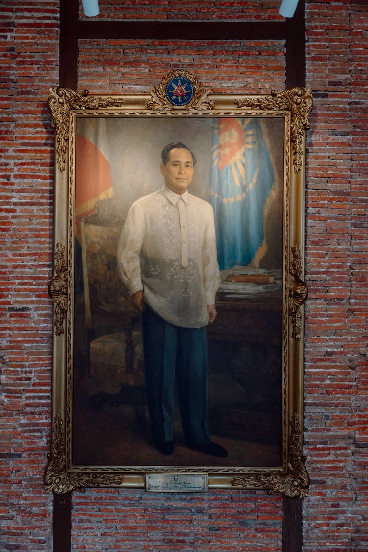 A 1959 portrait of President Carlos P. Garcia by National Artist Fernando C. Amorsolo.