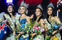 Australia’s Jessica Lane (second from left) is crowned Miss Earth 2024 on Saturday at the Cove, Okada, Manila. The other winners (from left) are Peru’s Niva Antezana, Miss Earth Fire; Iceland’s Hrafnhildur Haraldottir, Miss
Earth Air; and Bea Millan-Windorski, Miss Earth Water.