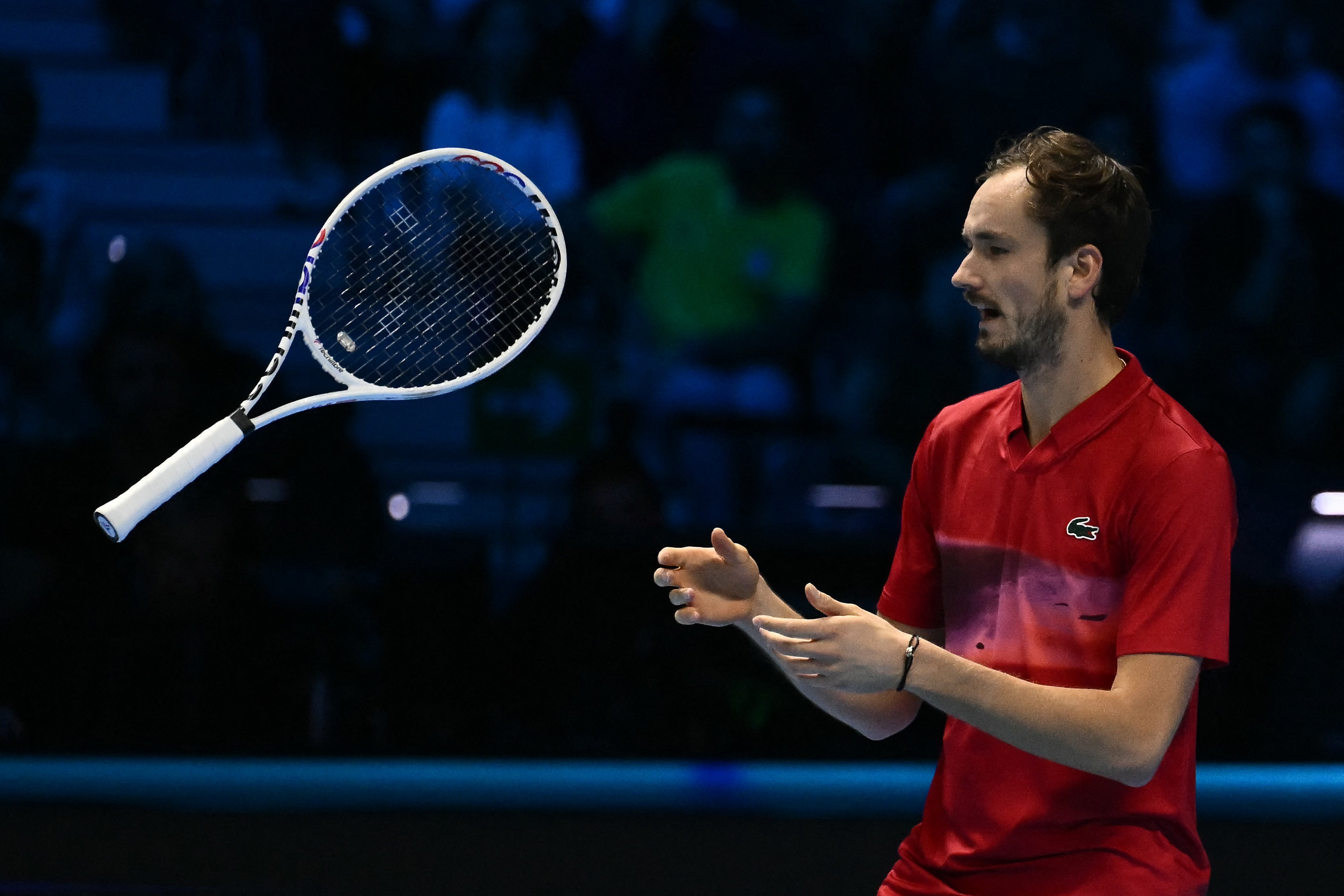 Medvedev loses cool, makes early ATP Finals exit