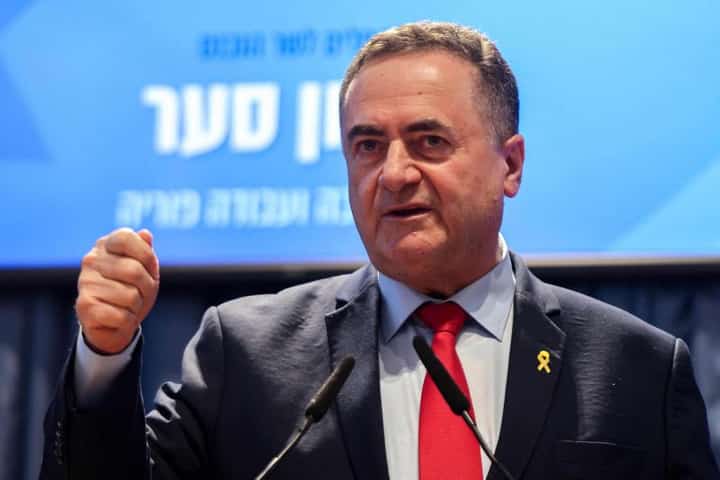 Israeli Defence Minister Israel Katz speaks in Jerusalem, November 10, 2024.