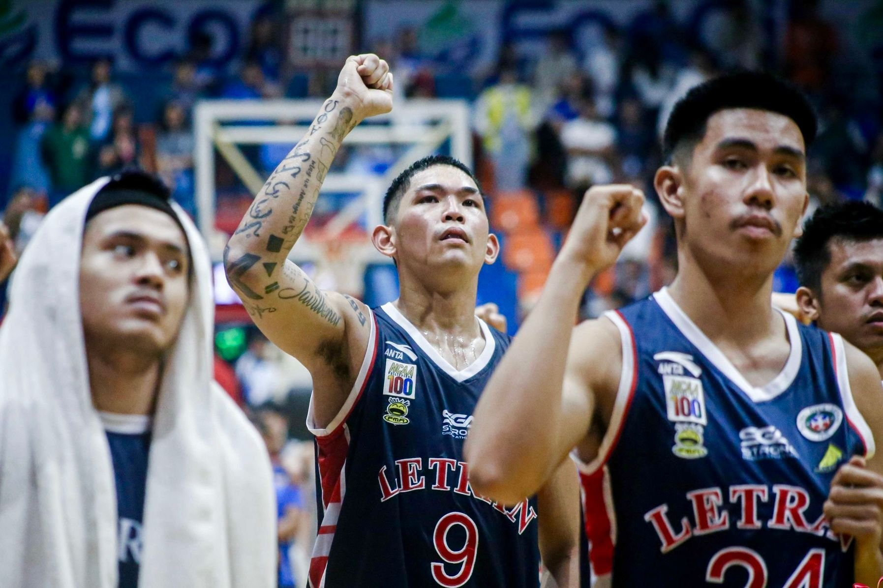 Letran big man Pao Javillonar (middle) brings his act to the PBA.