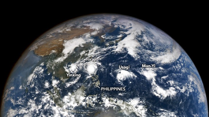 Four storms churned in the Western Pacific Ocean: NASA captures rare sight