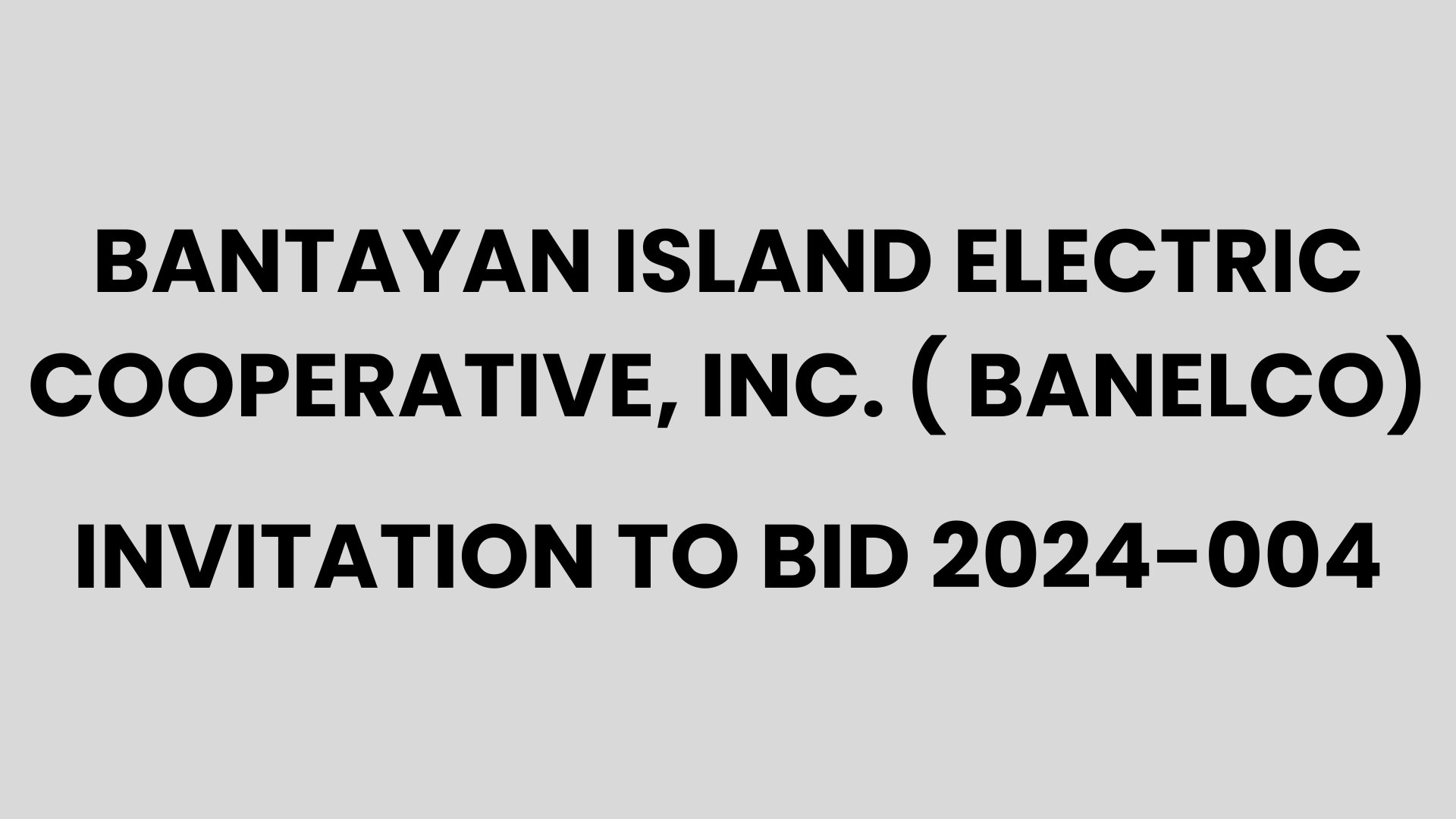 Bantayan Island Electric Cooperative, Inc. (BANELCO)