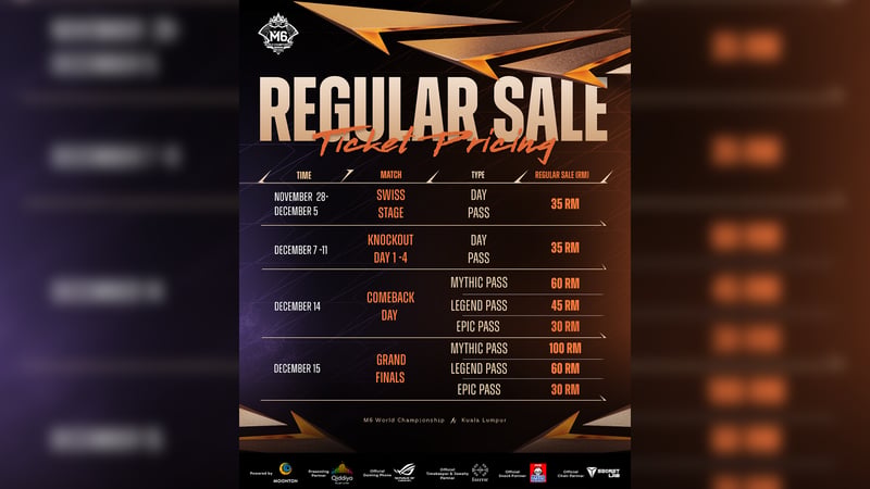 Get your tickets for the M6 World Championship!