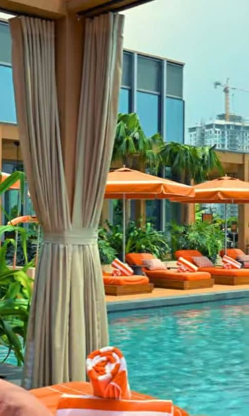 Rooftop pool.