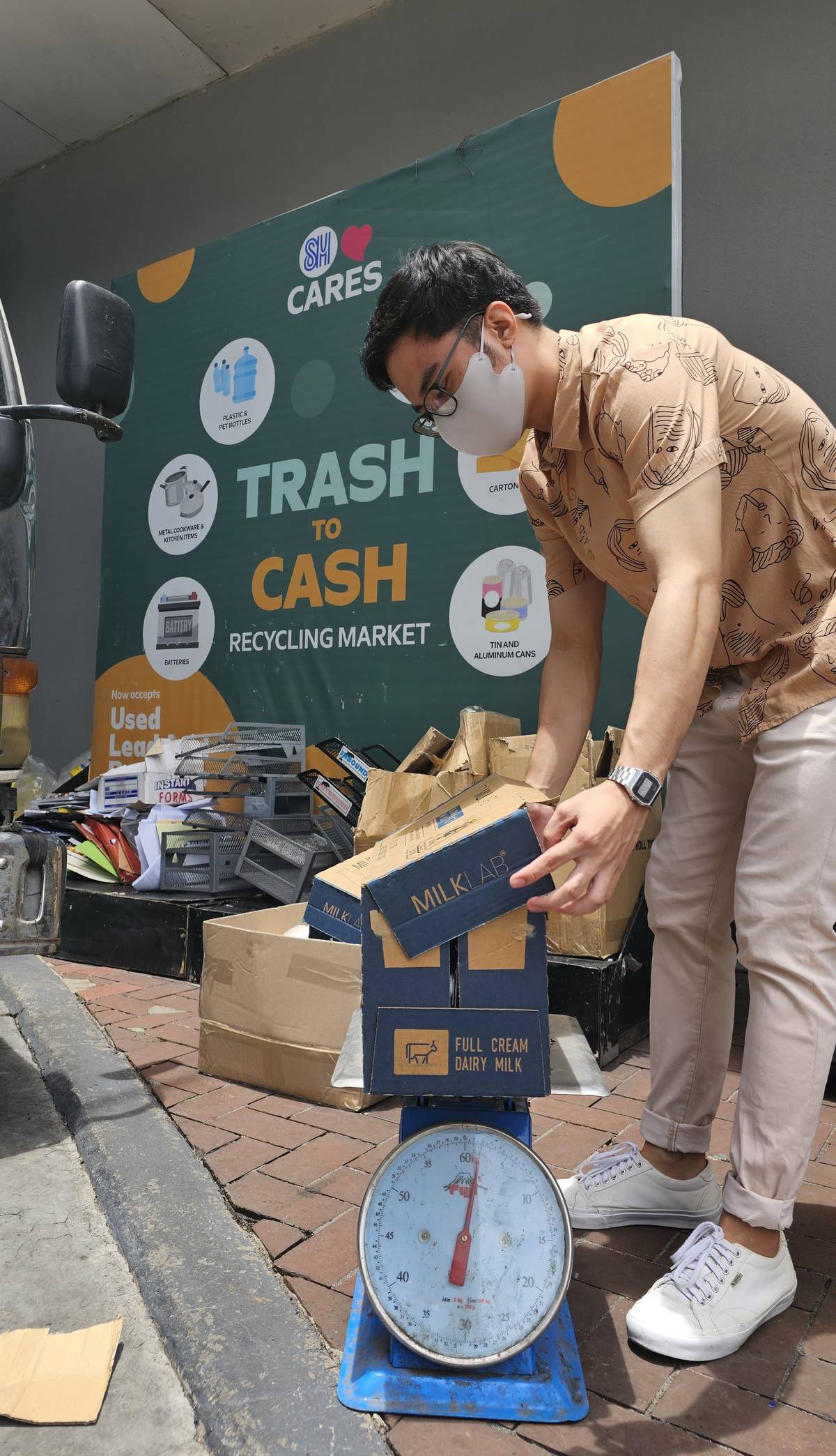 Trash to Cash is a recycling market held every first Friday and Saturday of the month to promote waste segregation and recycling from 10 AM to 2 PM.