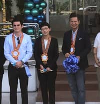 At the opening of Honda Bacoor are Jaime Alfonso Zobel de Ayala, CEO of ACMobility; Rie Miyake, president, Honda Cars Philippines and Antonio ‘Toti’ Zara III, head of Automotive Retail and Distribution, ACMobility.