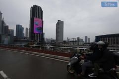 Quezon City skyline turns dark as 'Pepito' looms