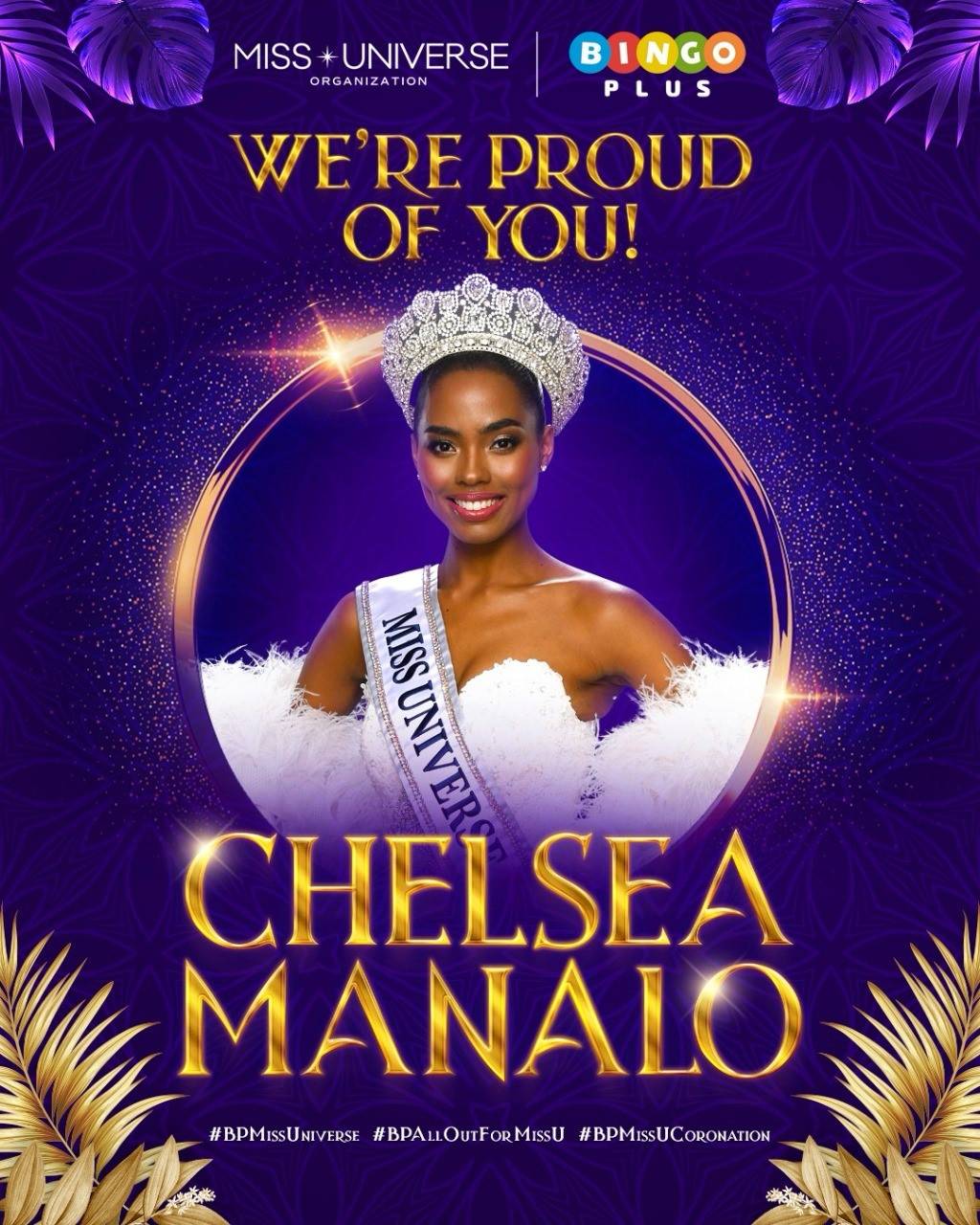 BingoPlus’ appreciation art card posted in social media accounts for Miss Universe Philippines 2024 Chelsea Manalo.