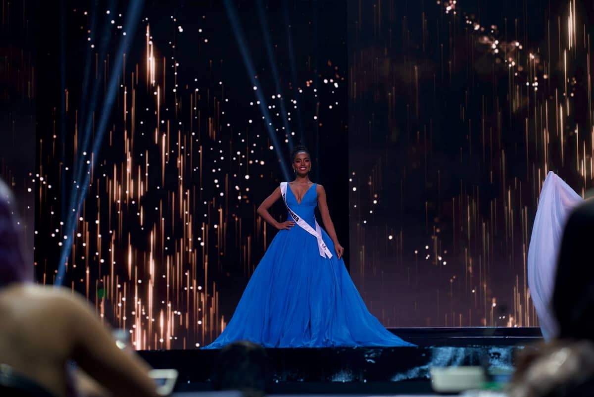 Miss Universe Philippines 2024 Chelsea Manalo in her evening gown during the 73rd Miss Universe Preliminaries