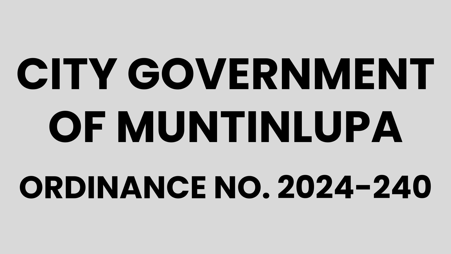 Muntinlupa Ordinance No. 2024-240
