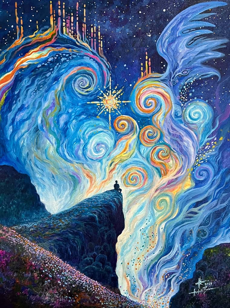 "Time of Changes" by Hoche Briones – Acylic on Canvas 60.9 x 45.8 cm.