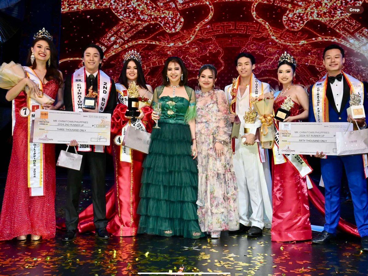Cindy So (Ms. Chinatown Philippines 2nd Runner Up), Neron Teng Mendiola (Mr. Chinatown Philippines 2 Runner Up), Maria Lourdez Chiong De Leon (Ms. Chinatown Philippines 2024), Agile Zamora (People Society Columnist, the Daily Tribune), Vanessa Agbayani-Lo (President of Mr. and Ms. Chinatown Philippines), Denzel Royce Chang (Mr. Chinatown Philippines 2024), Alicia Logarta (Ms. Chinatown Philippines 1st Runner Up), Kimho Cotaoco (Mr. Chinatown Philippines 1st Runner Up).