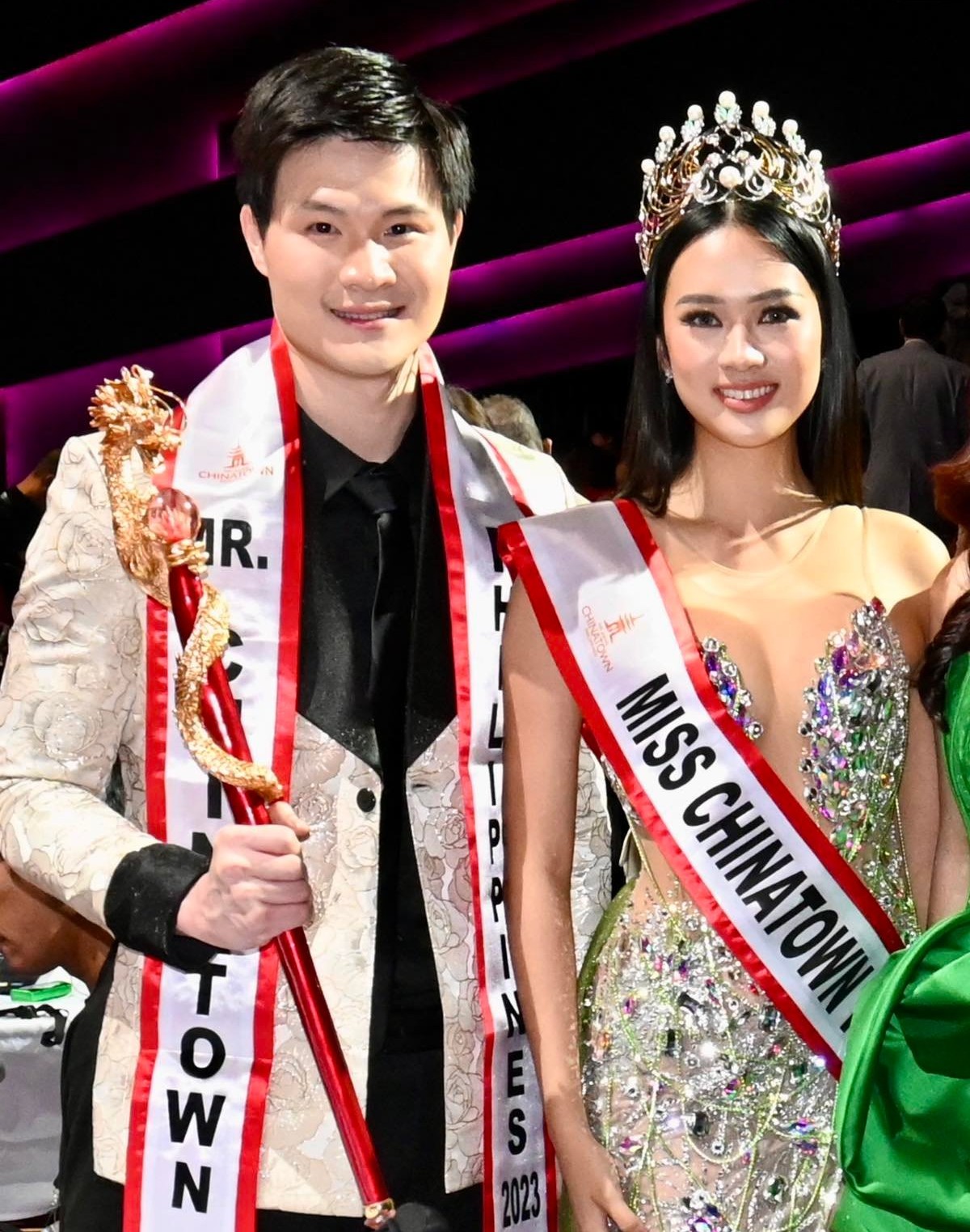 Mr. Chinatown 2023, Newson Uy and Ms. Chinatown 2023, Jercy So.