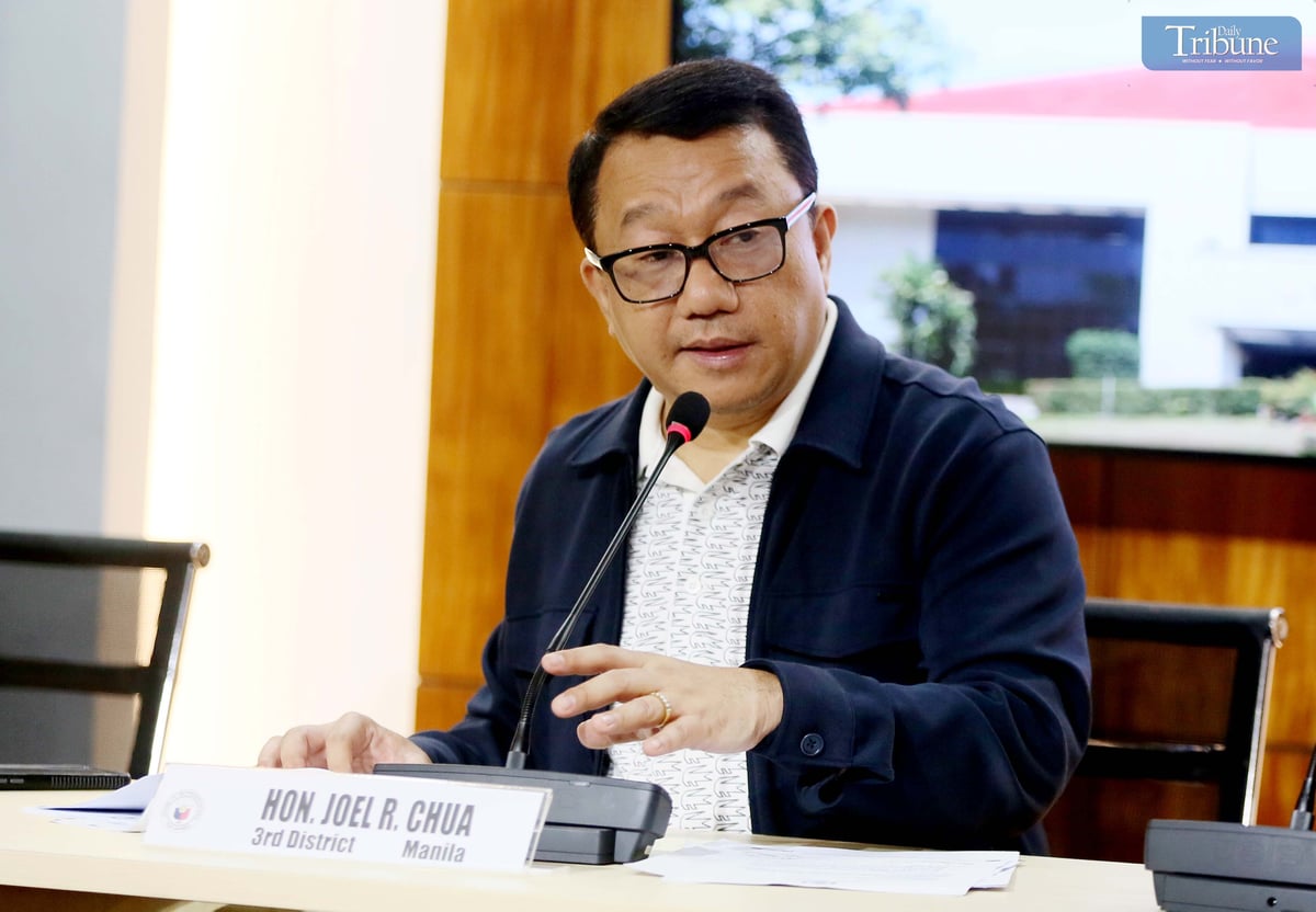 Manila 3rd District Representative Joel Chua, Chairperson of the House Committee on Good Government and Public Accountability, and House Sergeant-at-Arms PMGen Napoleon Taas held a press conference at the House of Representatives media center in Quezon City on Friday.