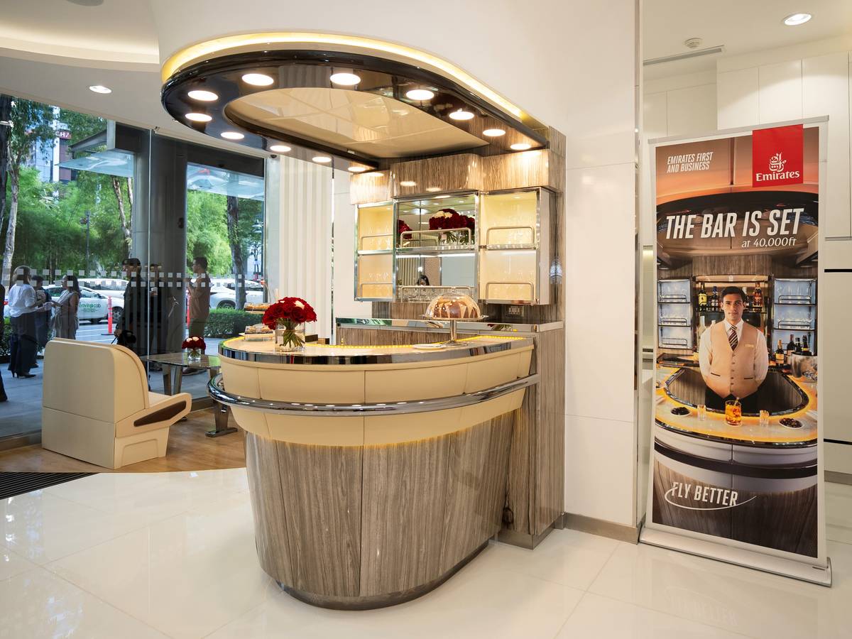 A380 onboard lounge display at Emirates World Store Manila.