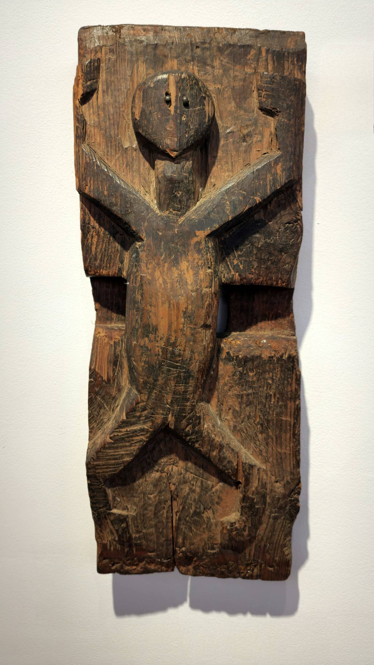 A wooden Ifugao granary door.