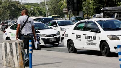 A TAXI with damaged seats and an unsanitary interior is flagged by LTFRB for violating vehicle maintenance and safety standards.