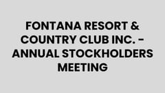 Fontana Resort & Country Club Inc.