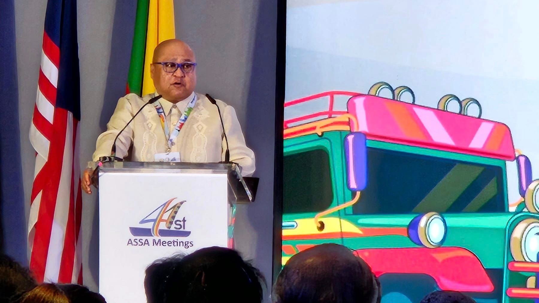 Government Service Insurance System president and general manager Jose Arnulfo ‘Wick’ Veloso delivers the welcome address during the ASEAN Social Security Association Conference and Board Meetings. Veloso, who also sits as ASSA vice chairperson, emphasizes to the delegates the importance of engagement and dialogue in the three-day event.