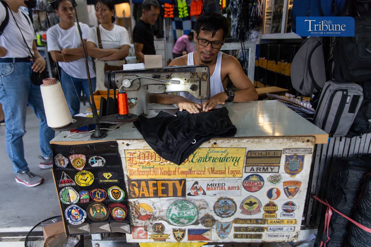 The Quiapo sewing and embroidery stall run by Edmund Gesultura.