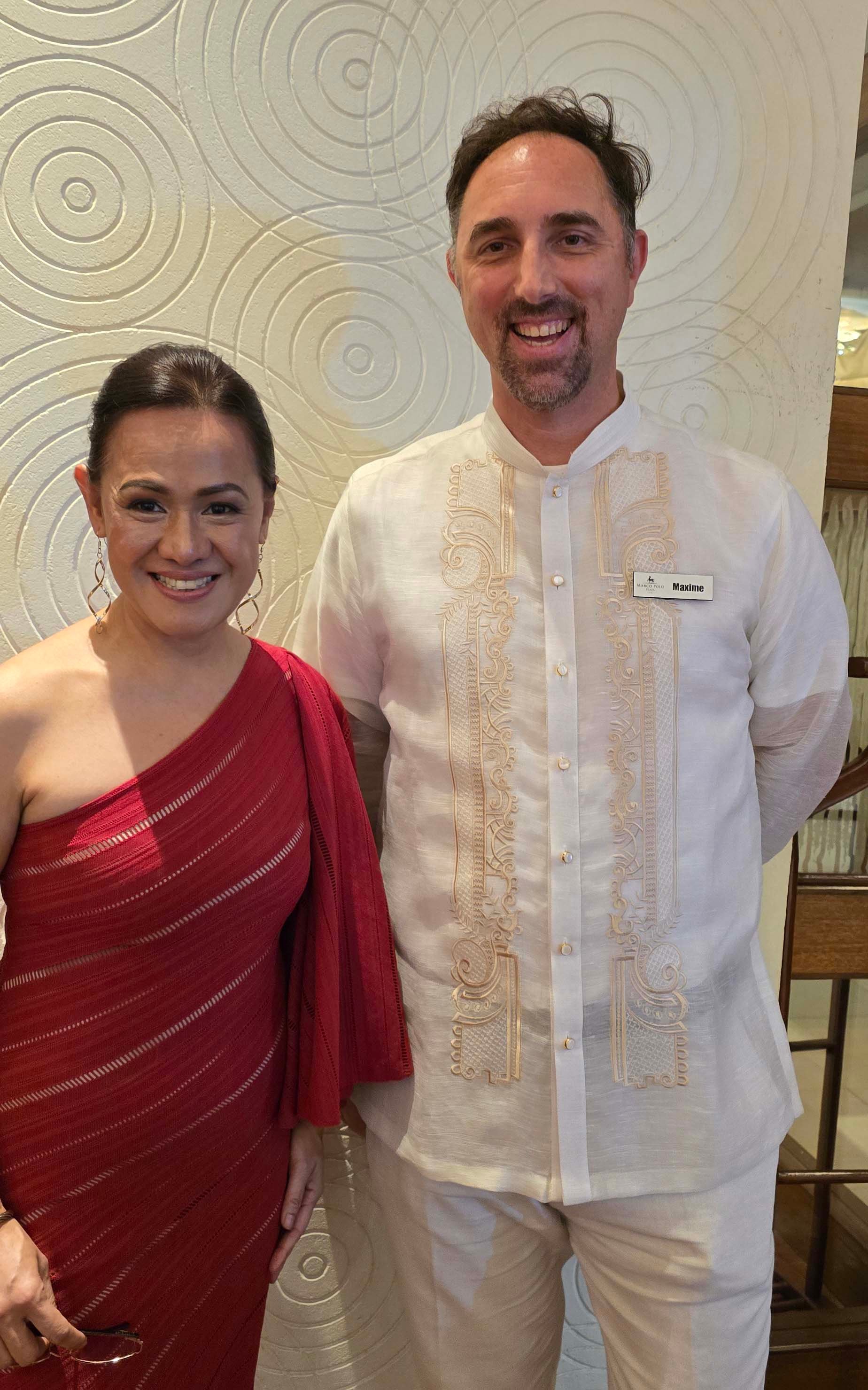 General manager of Marco Polo Plaza Hotel Maximilian Schwalbe and Chie Palma Blas, director of sales and marketing.