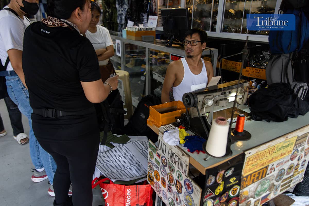 The Quiapo sewing and embroidery stall run by Edmund Gesultura.