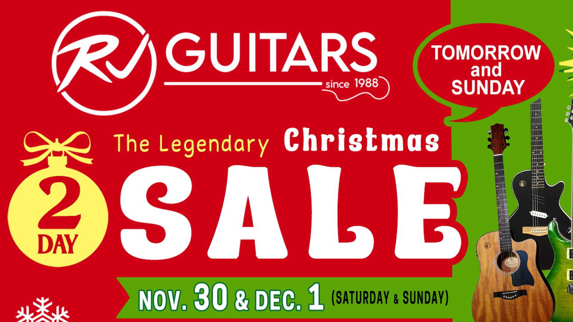 RJ Guitars Christmas Sale