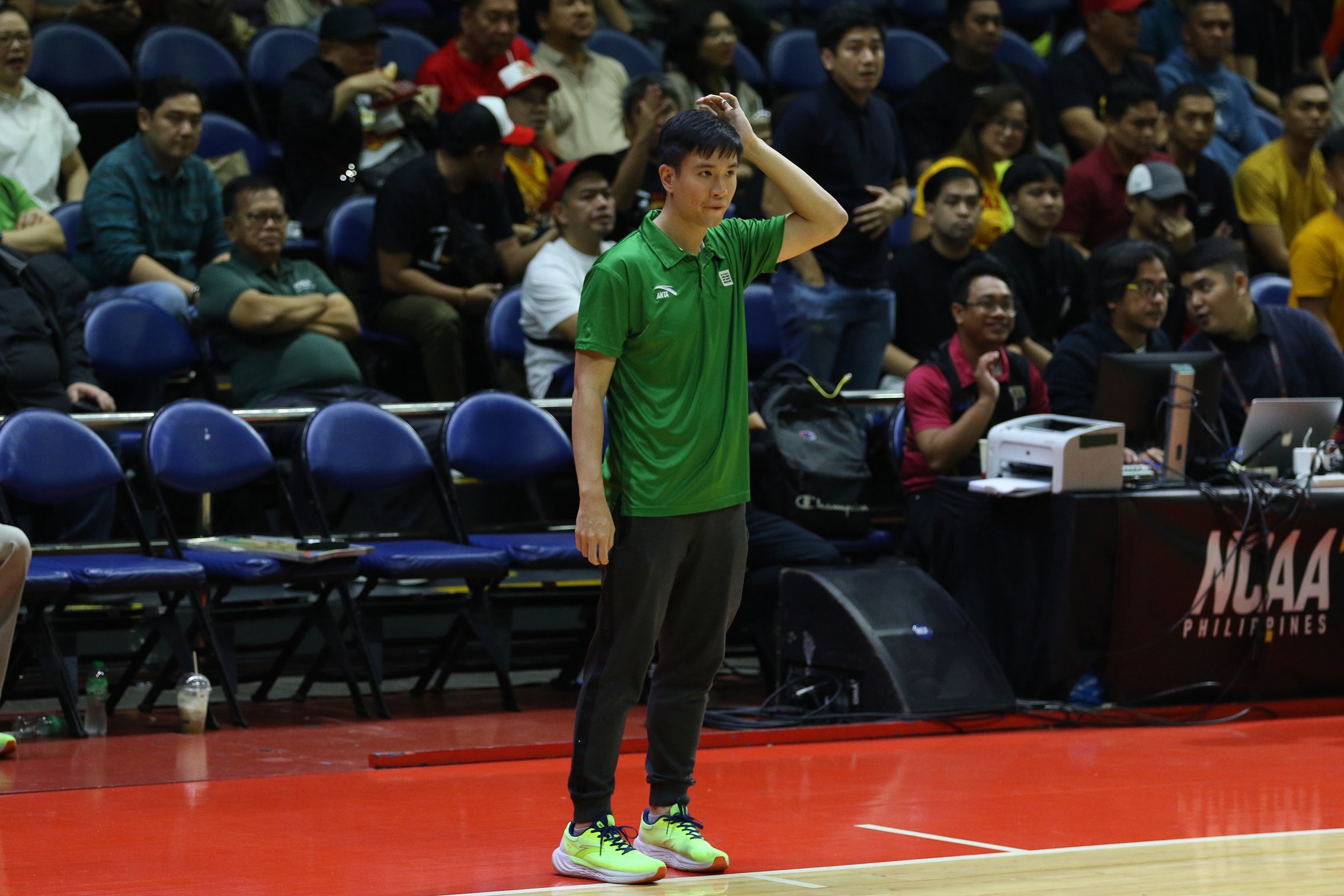 Saint Benilde head coach Charles Tiu admits the Blazers simply had no answer for Mapua’s Clint Escamis in Game 1.