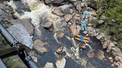 Kayaker ‘stable’ after leg amputated 
in river rescue