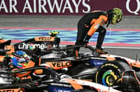 Oscar Piastri thanks Lando Norris and his McLaren teammates for helping him win the sprint race in the Qatari Formula One Grand Prix at the Lusail International Circuit in Lusail, Qatar.