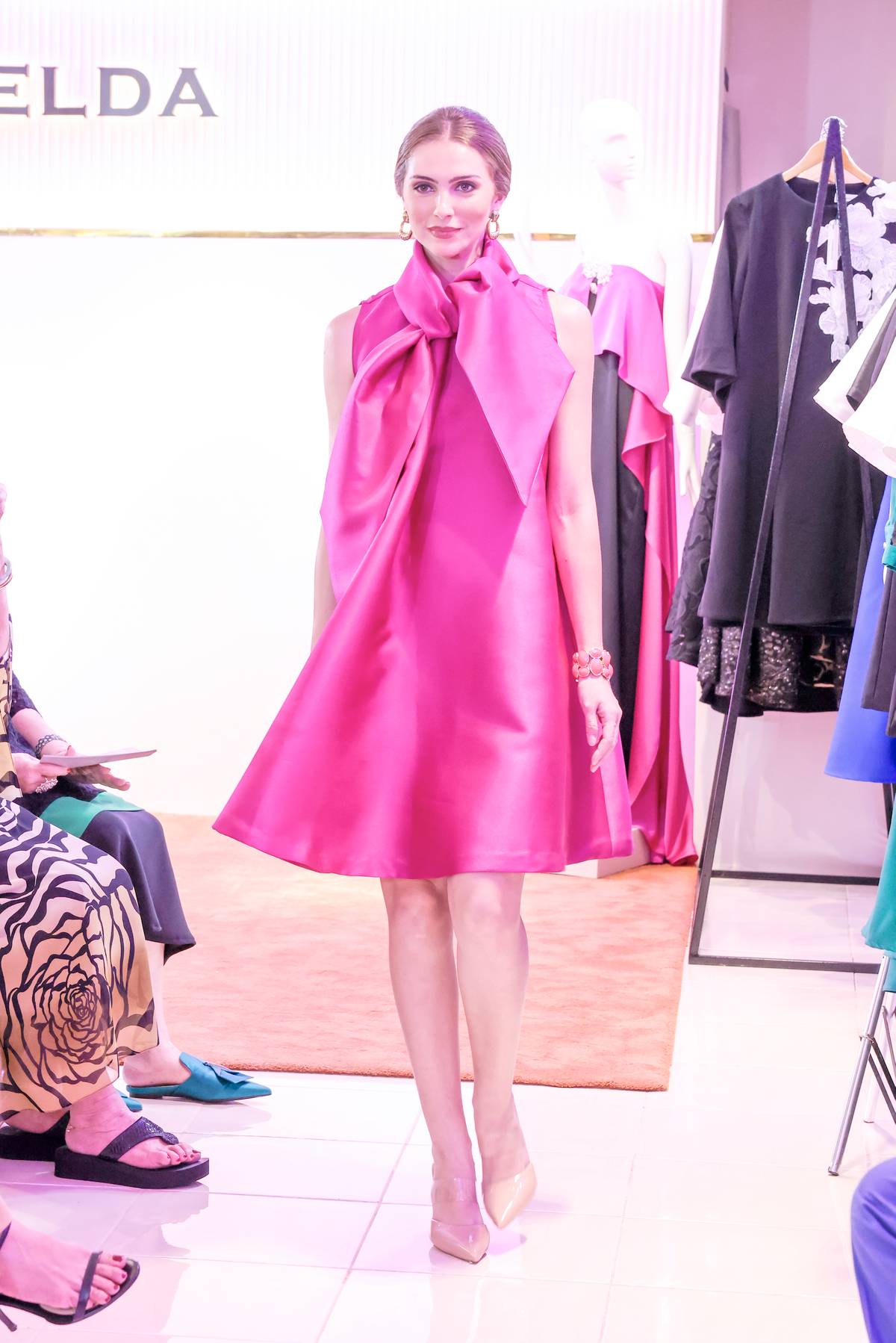 Satin dress.