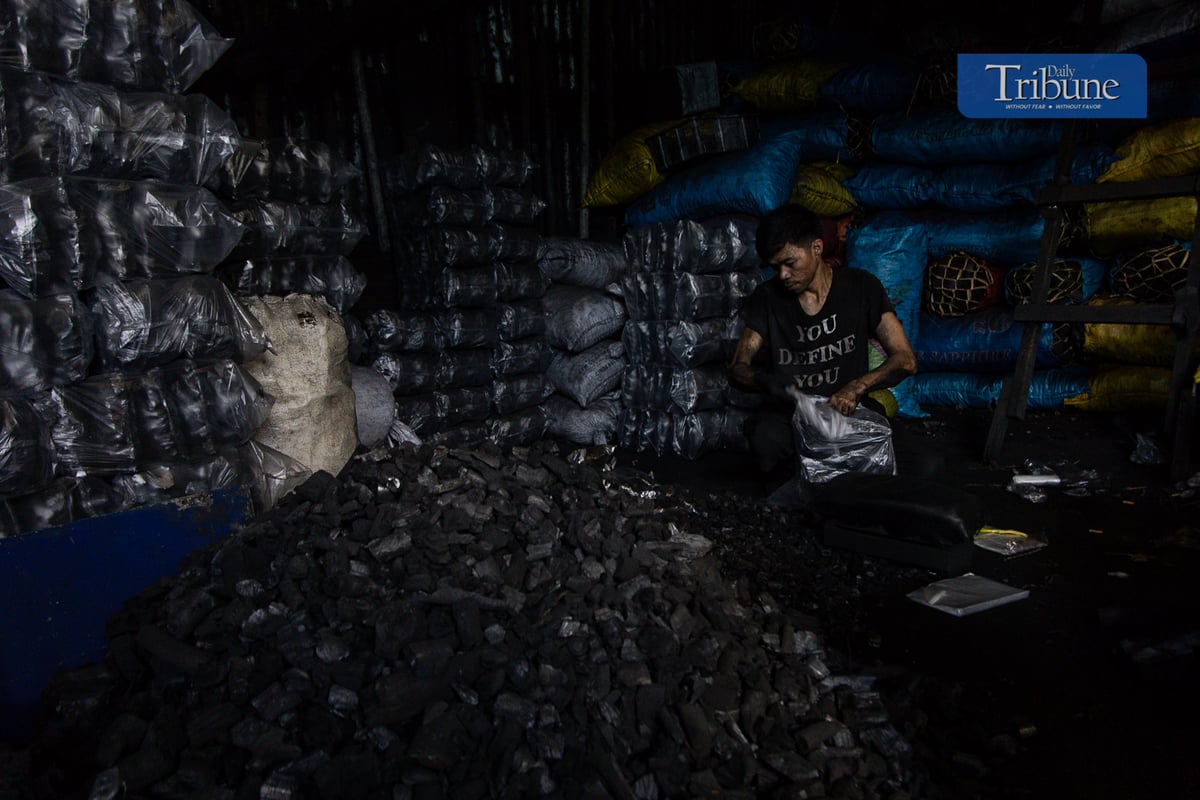 Inside the warehouse at Commonwealth Market, workers like Marvin and Nadir power through their tasks to supply charcoal for everyday use.