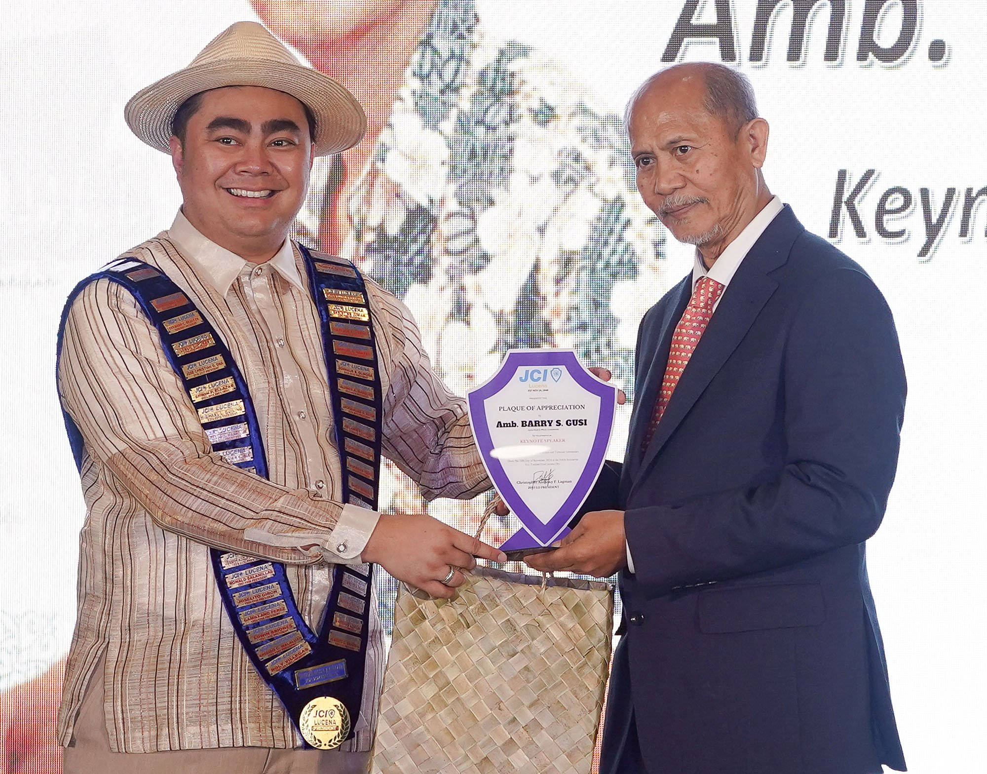 Pert Lagman, Ambassador Barry S. Gusi, chairman of the Gusi Peace Prize