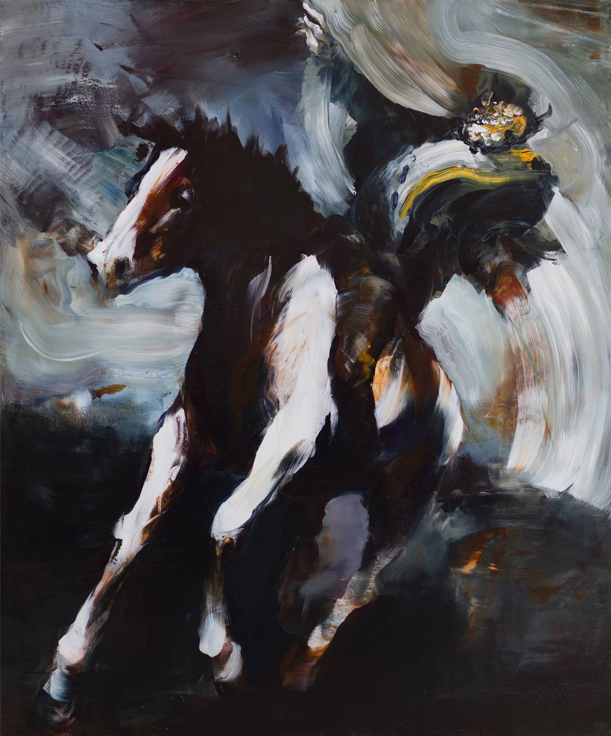 ‘Struck on the Road to Damascus’ (oil on canvas, 47.2 by 39.3 inches, 2024) by Maurizio L'Altrella.