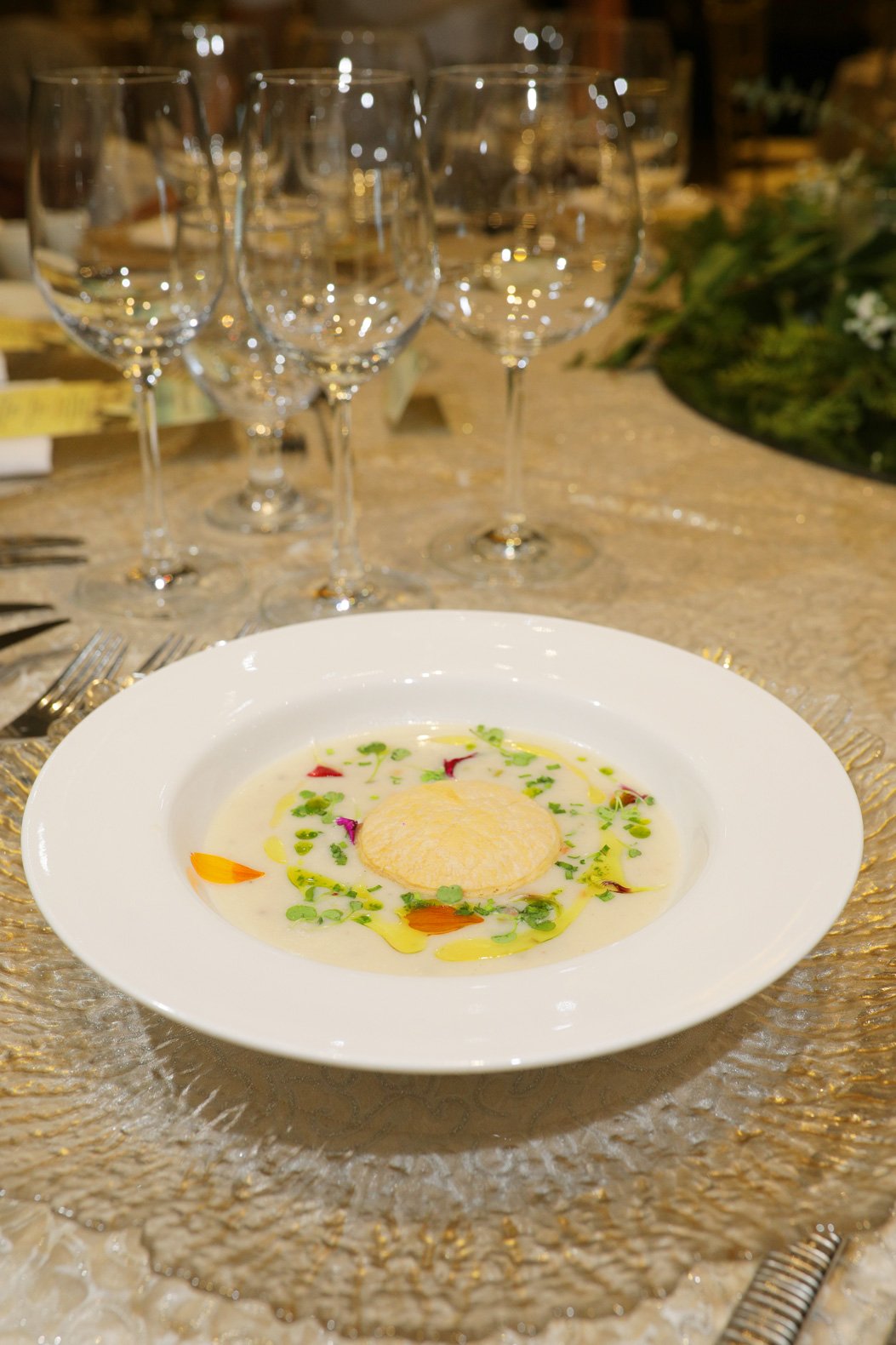 Chicken Pot Pie, a delightful chicken and ham soup infused with sherry wine, perfect for a warm and comforting start.