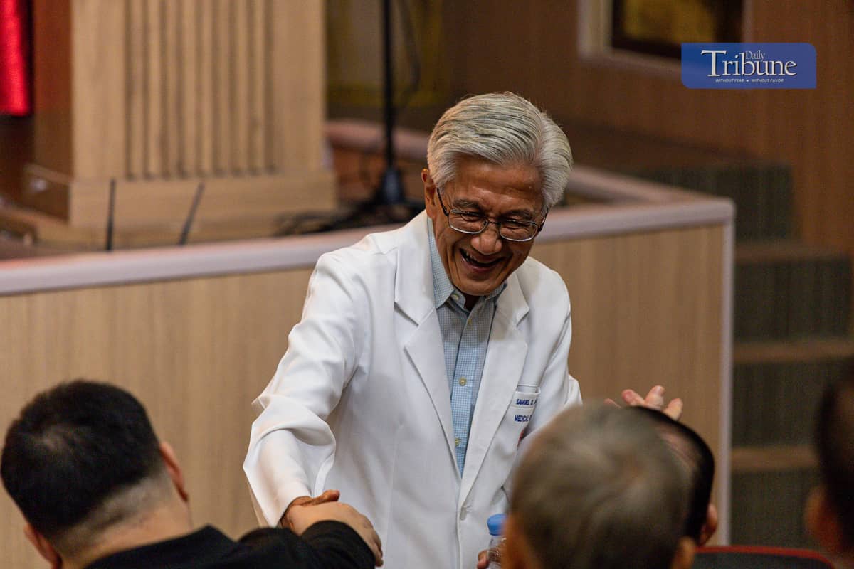 CGHMA Medical Director Dr. Samuel Ang shakes hands with a board member after delivering his closing remarks during Media MOA Signing Ceremony and Appreciation Day in Manila on Monday, 9 December 2024.