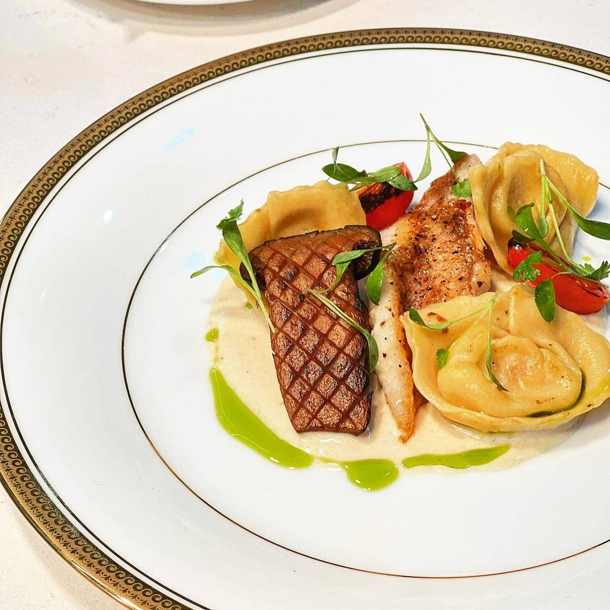 Seared Red Ocean Perch and Jonah Crab Cappellacci — Savour Nova Scotia Seafood Dinner.
