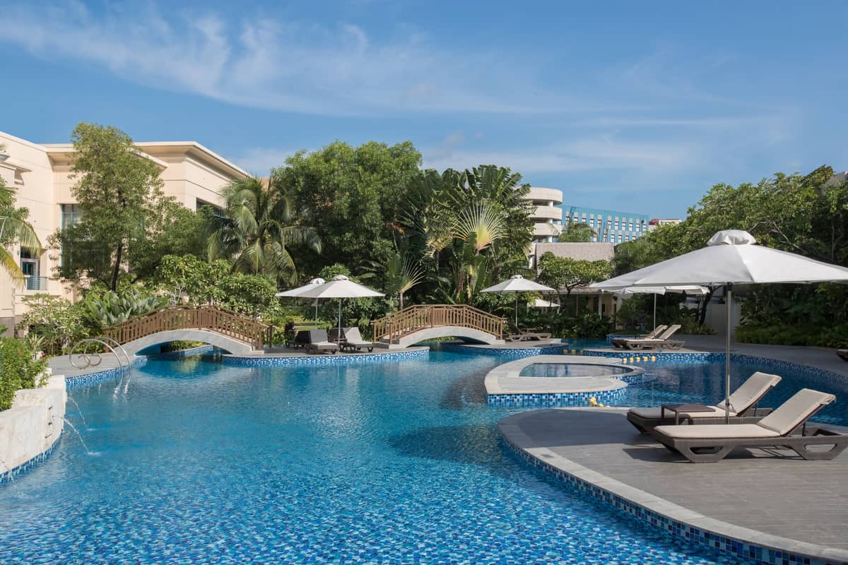 Poolside at Radisson Blu.