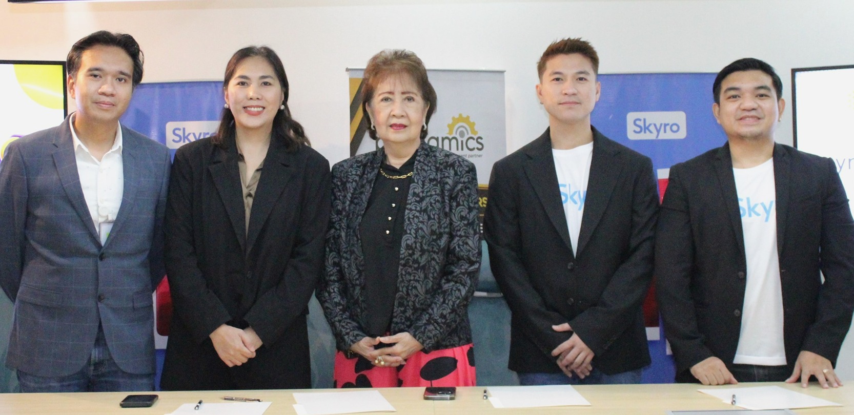 Fintech deal ease payments Financial technology firm Skyro has partnered with payment provider Paynamics. With the partnership in place, it is now possible for over 4,000 Paynamics merchant-partners to offer Skyro’s flexible and affordable buy-now-pay-later scheme. The partnership signing was led by (from left) Paynamics founder, visionary and CTO Ronald Magleo, co-founder and CEO Mylene Chua-Magleo, co-founder and board member Esther Magleo,  Skyro head of POS business Lowen Medina, and head of sales operations Janju Pelegrino.