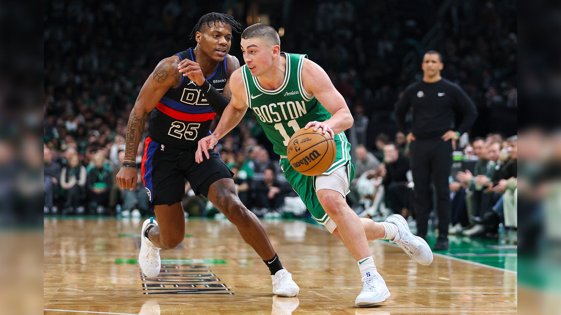 Tatum-less Celtics dominate Pistons
