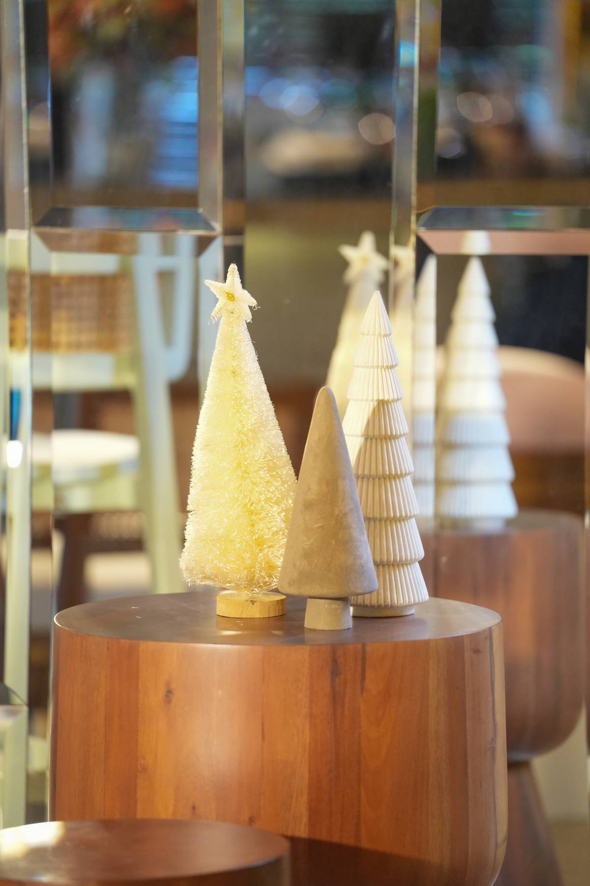 Tabletop Christmas trees.