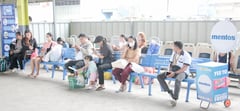 Mentos Philippines distributes bus terminal benches made from plastic waste   